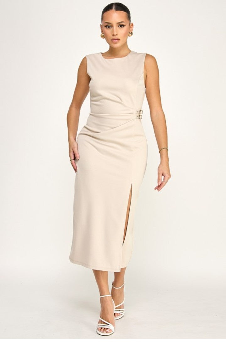 Robe Midi Nude Élégance Chic