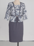 🩶 Robe Effet Ensemble Gris Graphique